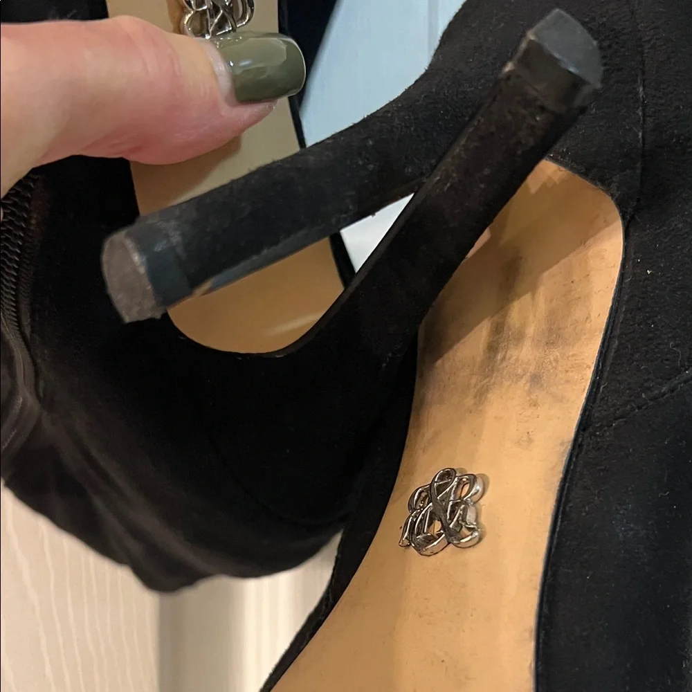 Black Suede Over the Knee Boots for Women